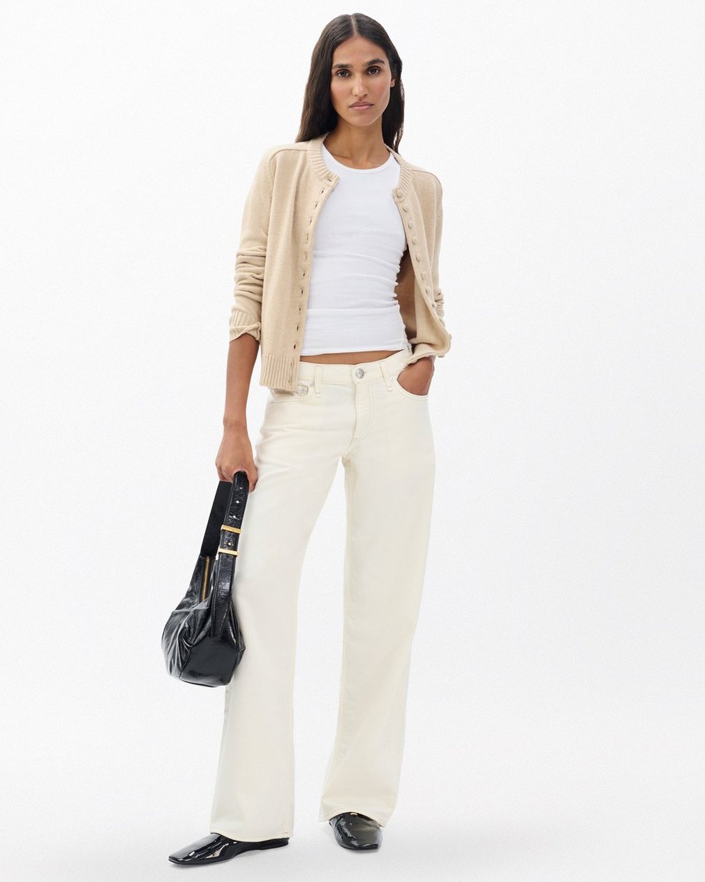 Saige Relaxed Straight Jeans Ecru