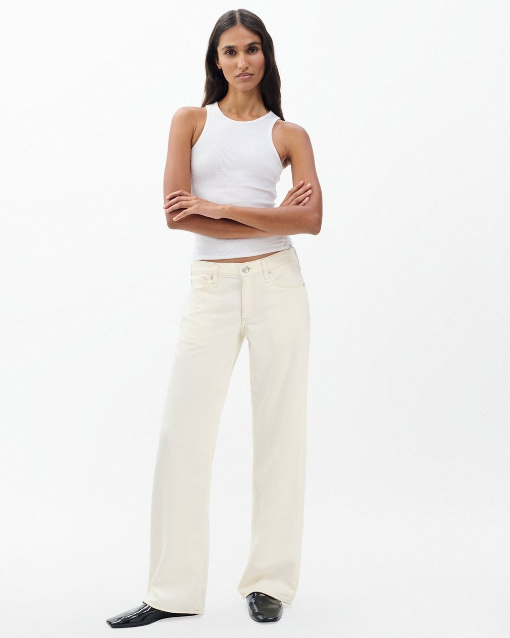 Saige Relaxed Straight Jeans Ecru - Image 2