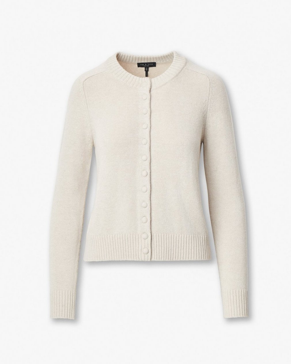 Wallace Crewneck Cardigan Oatmeal - Image 2