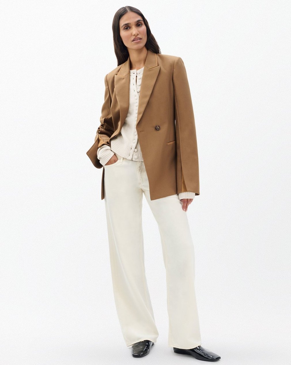 Wallace Crewneck Cardigan Oatmeal - Image 3
