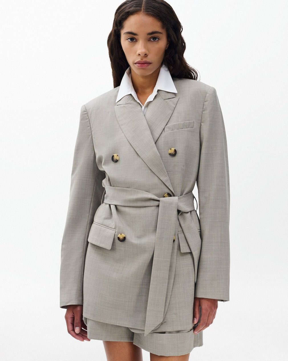 Virginia Italian Stretch Wool Blazer Light Taupe - Image 4