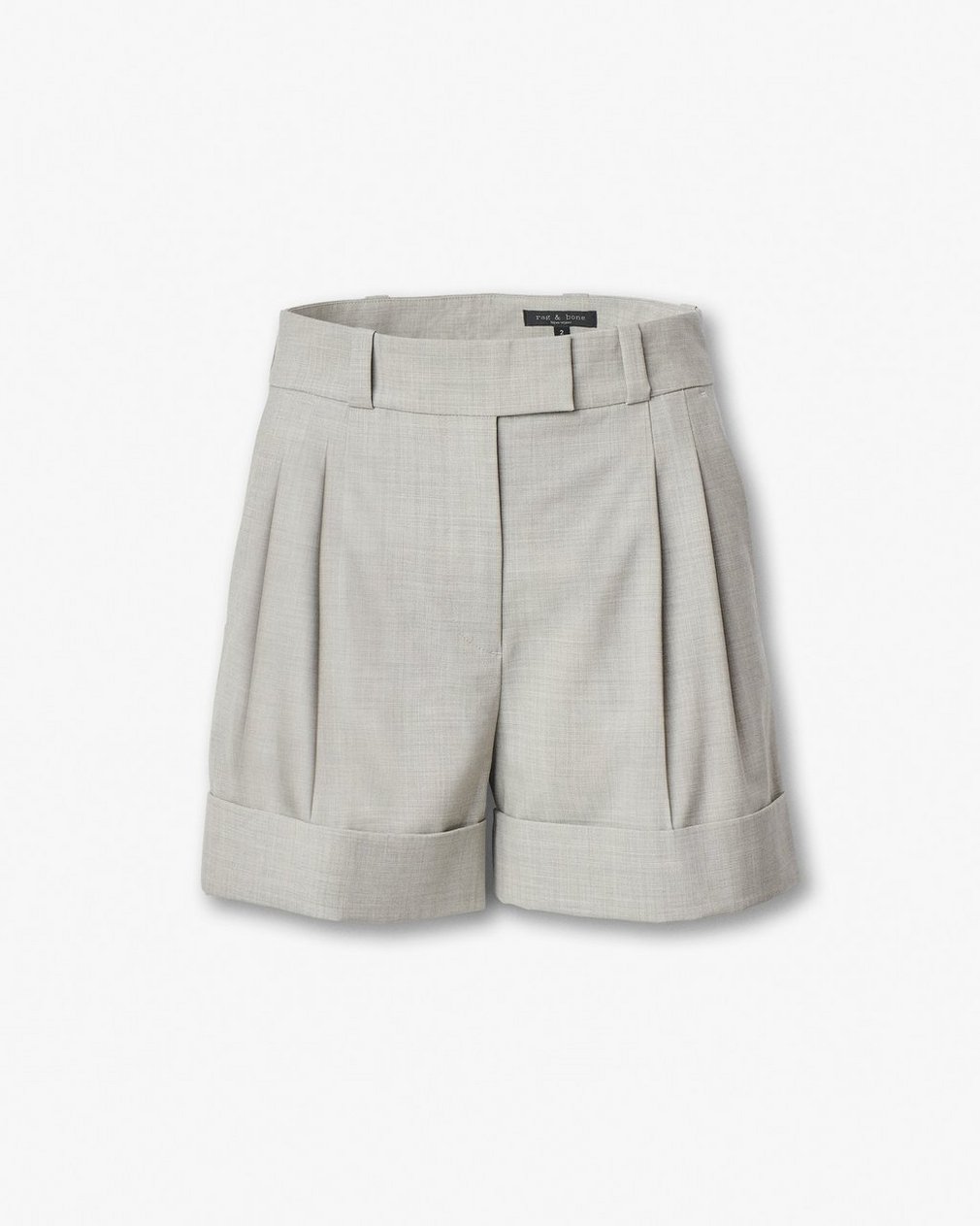 Neila Italian Stretch Wool Shorts Light Taupe - Image 2