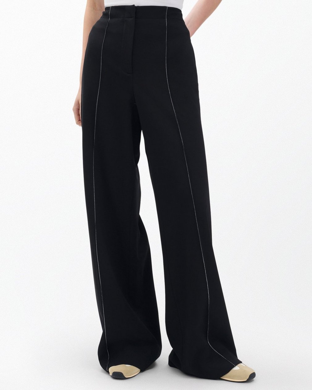 Irina Contrast-Stitch Pants Black - Image 4