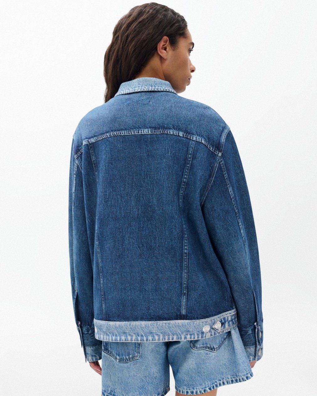 Miramar Oversized Combo Trucker Jacket Double Indigo - Image 5