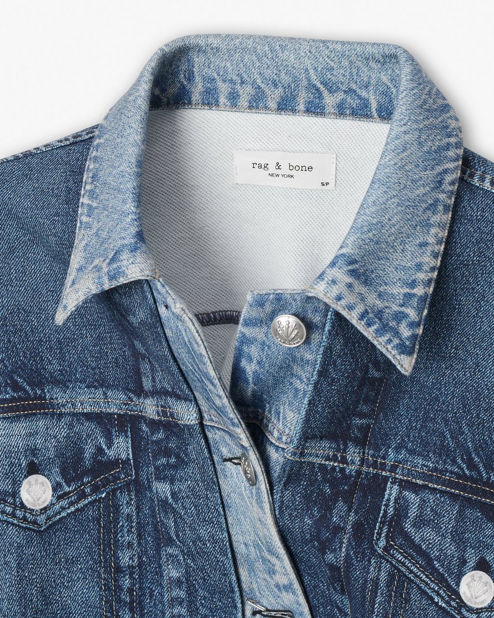 Miramar Oversized Combo Trucker Jacket Double Indigo - Image 6