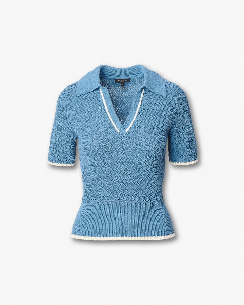Costi Knit Polo Shirt Fog Blue - Image 2