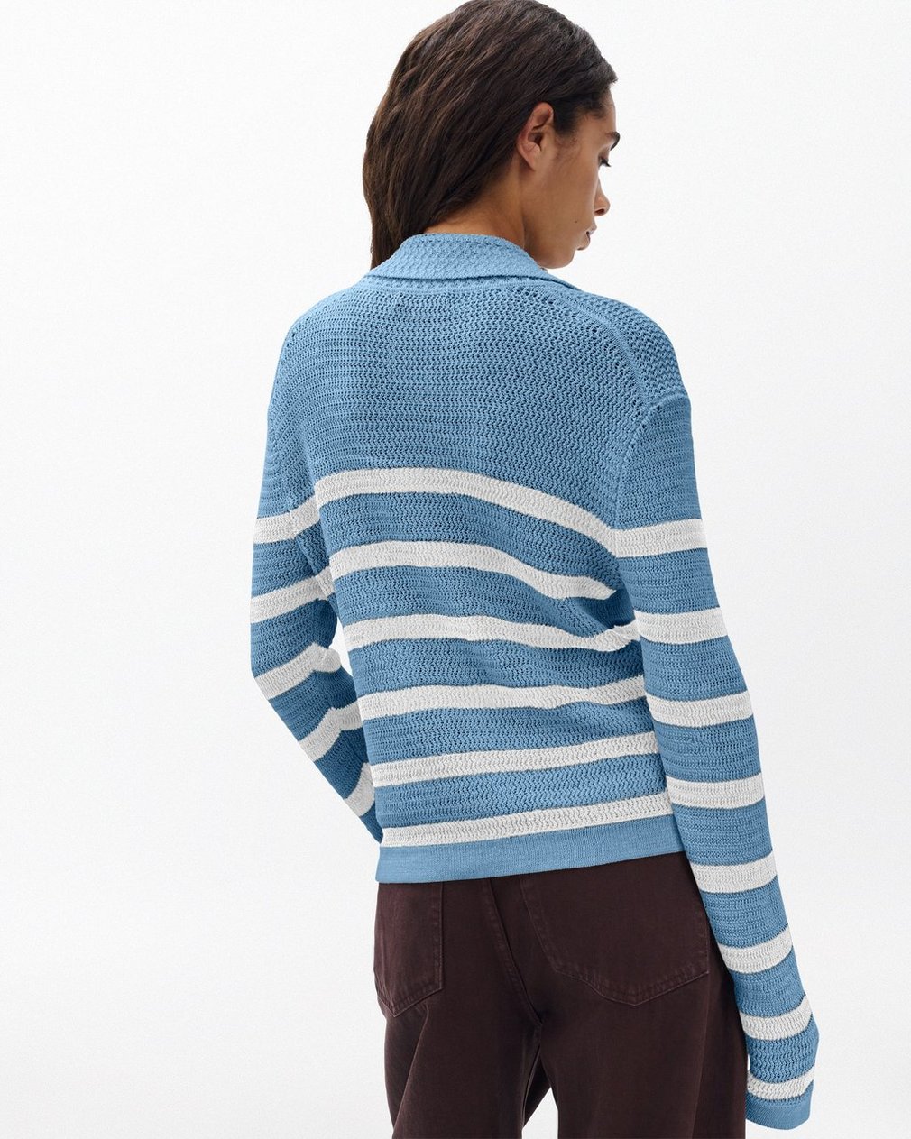 Costi Striped Cardigan Fog Blue - Image 3