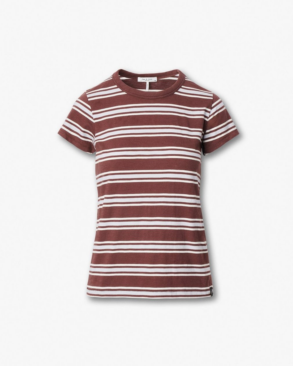 The Slub Striped T Shirt Brown Blue Multi - Image 2