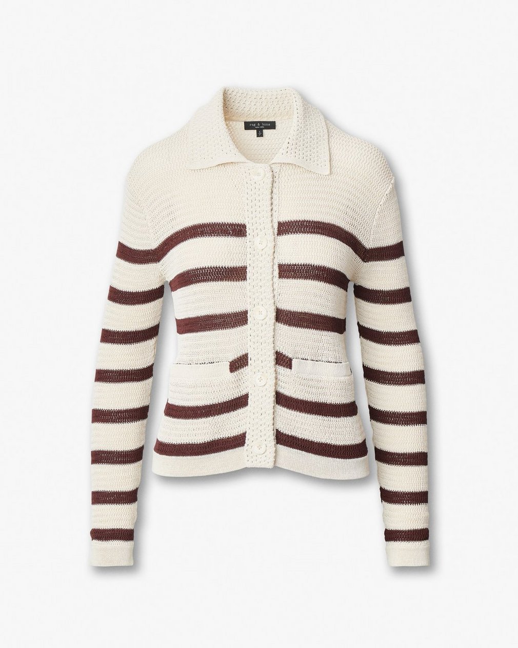 Costi Striped Cardigan Turtledove - Image 2