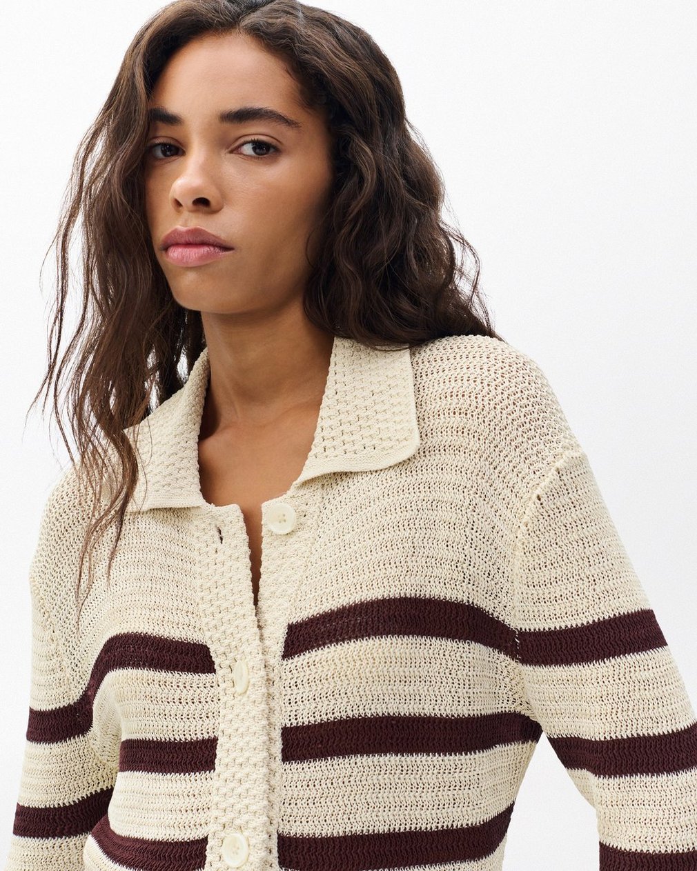 Costi Striped Cardigan Turtledove - Image 5