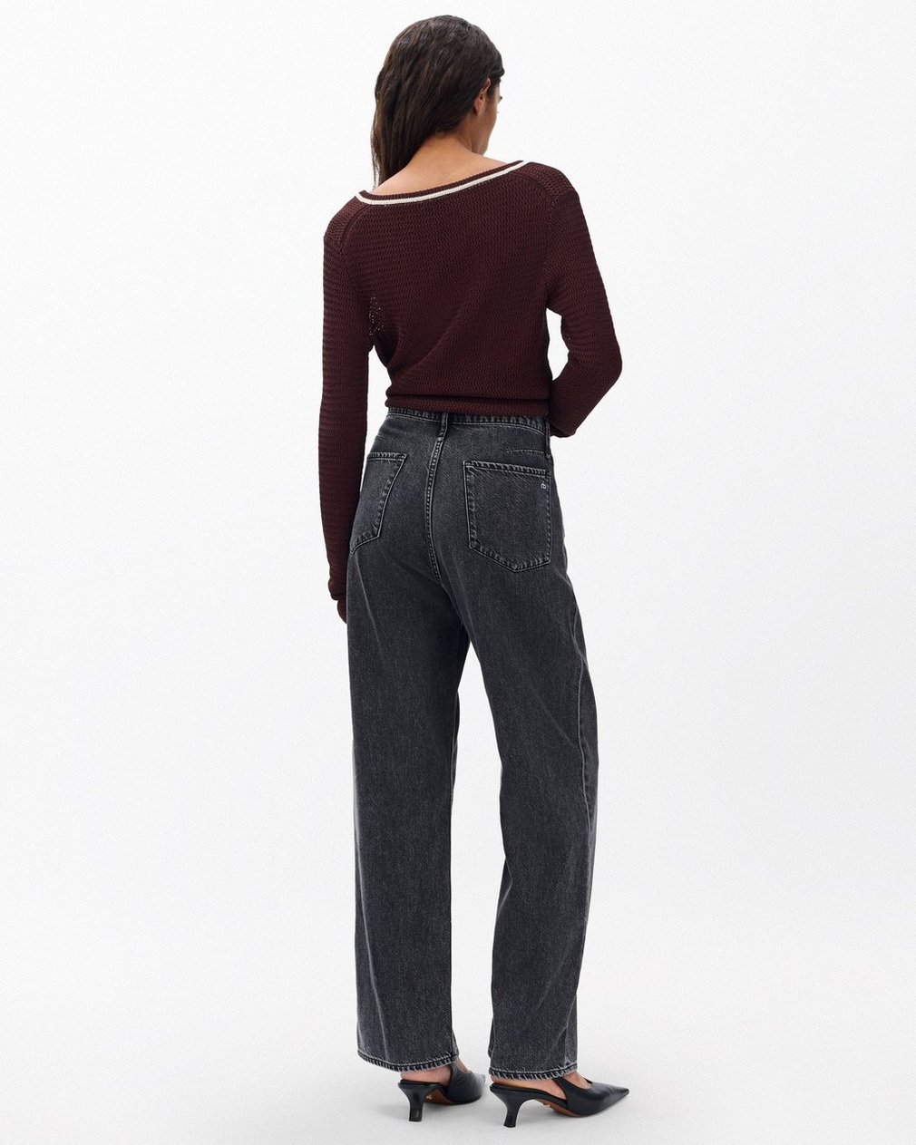 Costi V-Neck Sweater Chocolate Brown - Image 5