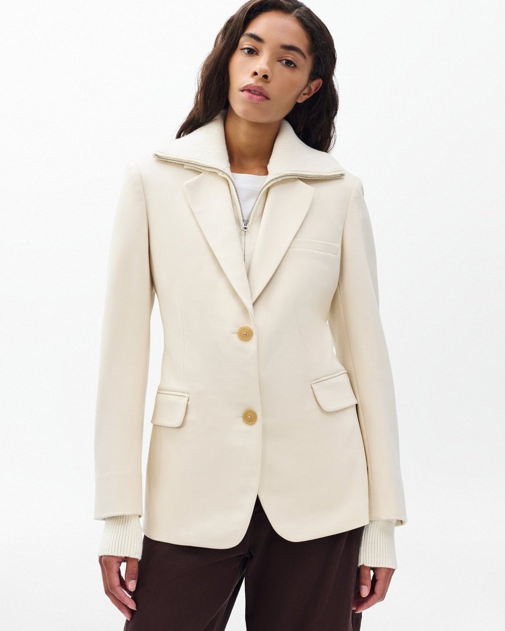 Frank Mixed-Media Blazer Turtledove