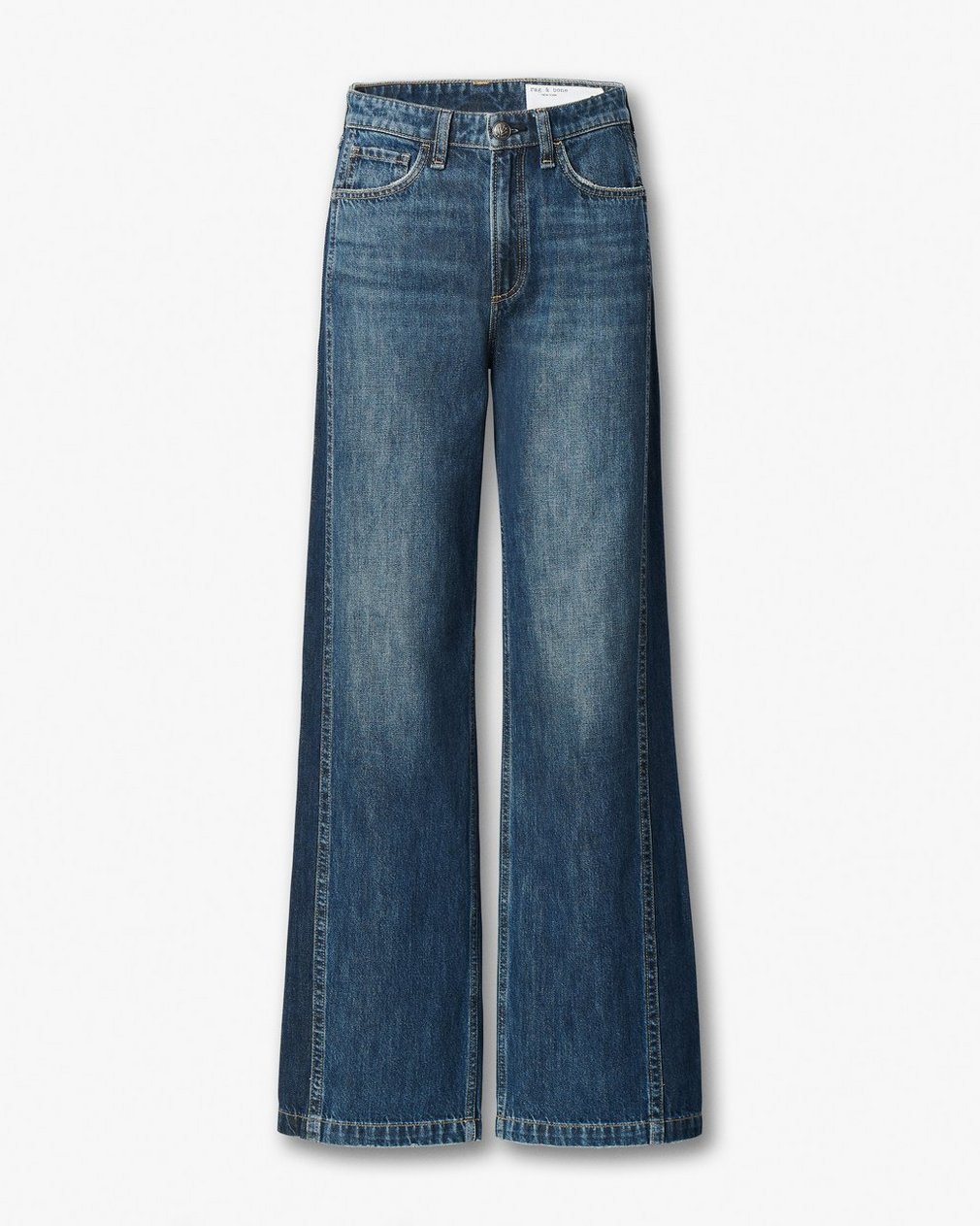 Logan Spliced Wide-Leg Jeans Two Tone Dk Indigo - Image 2