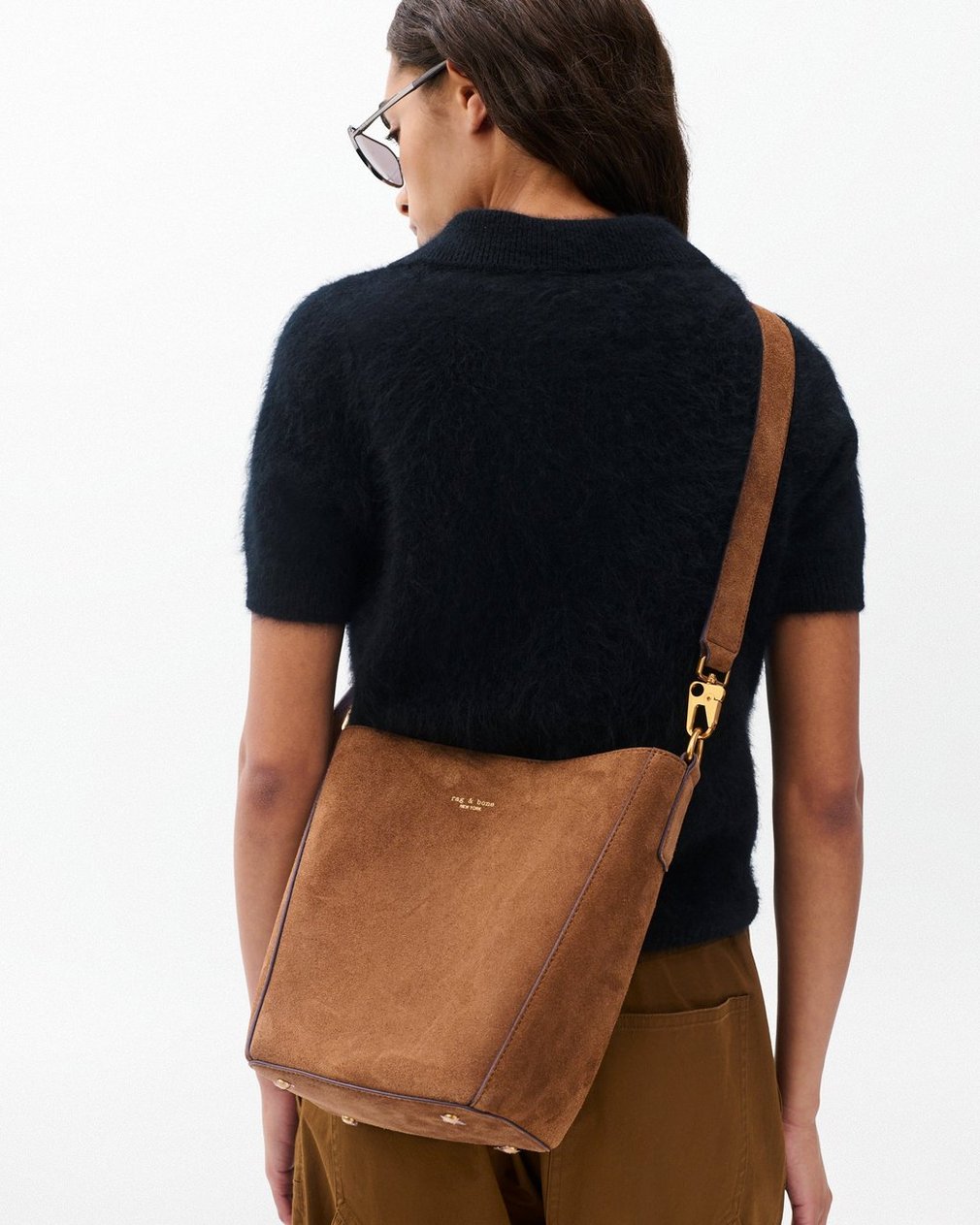 Parker Suede Bucket Bag Golden Brown - Image 2