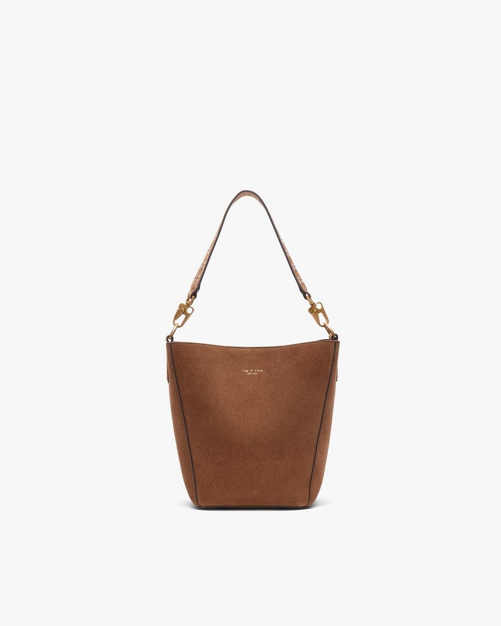 Parker Suede Bucket Bag Golden Brown - Image 3