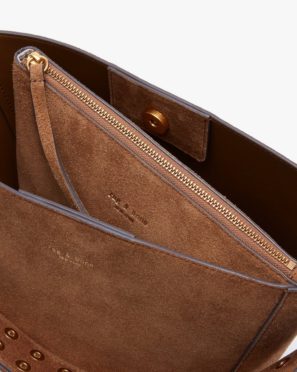 Parker Suede Bucket Bag Golden Brown - Image 7