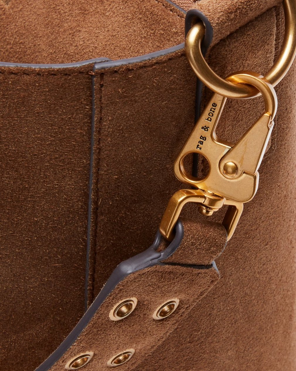 Parker Suede Bucket Bag Golden Brown - Image 8