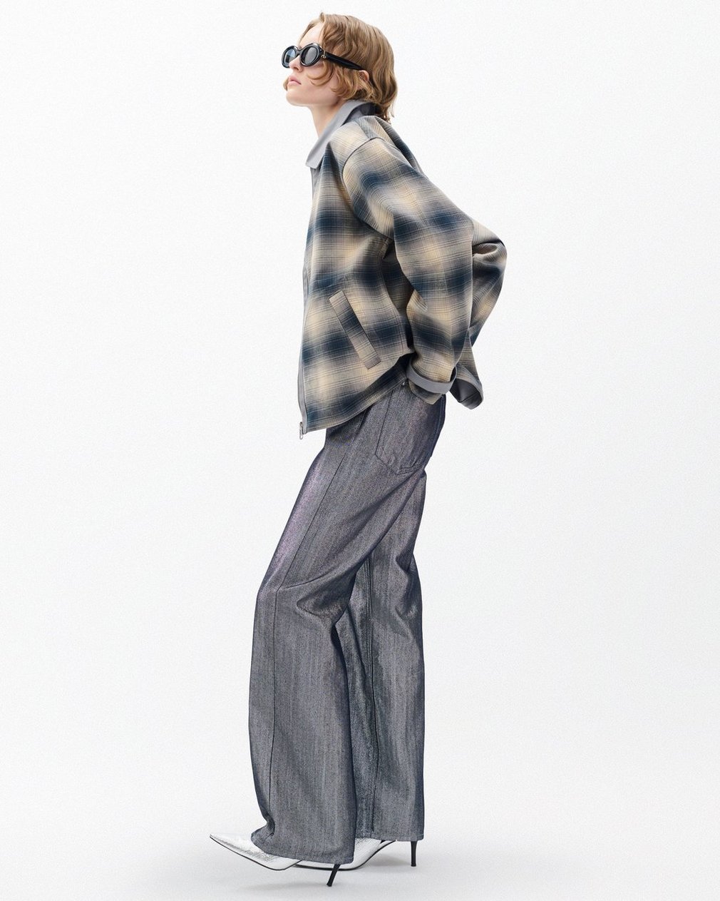 Carrie Reversible Jacket Grey Plaid - Image 3