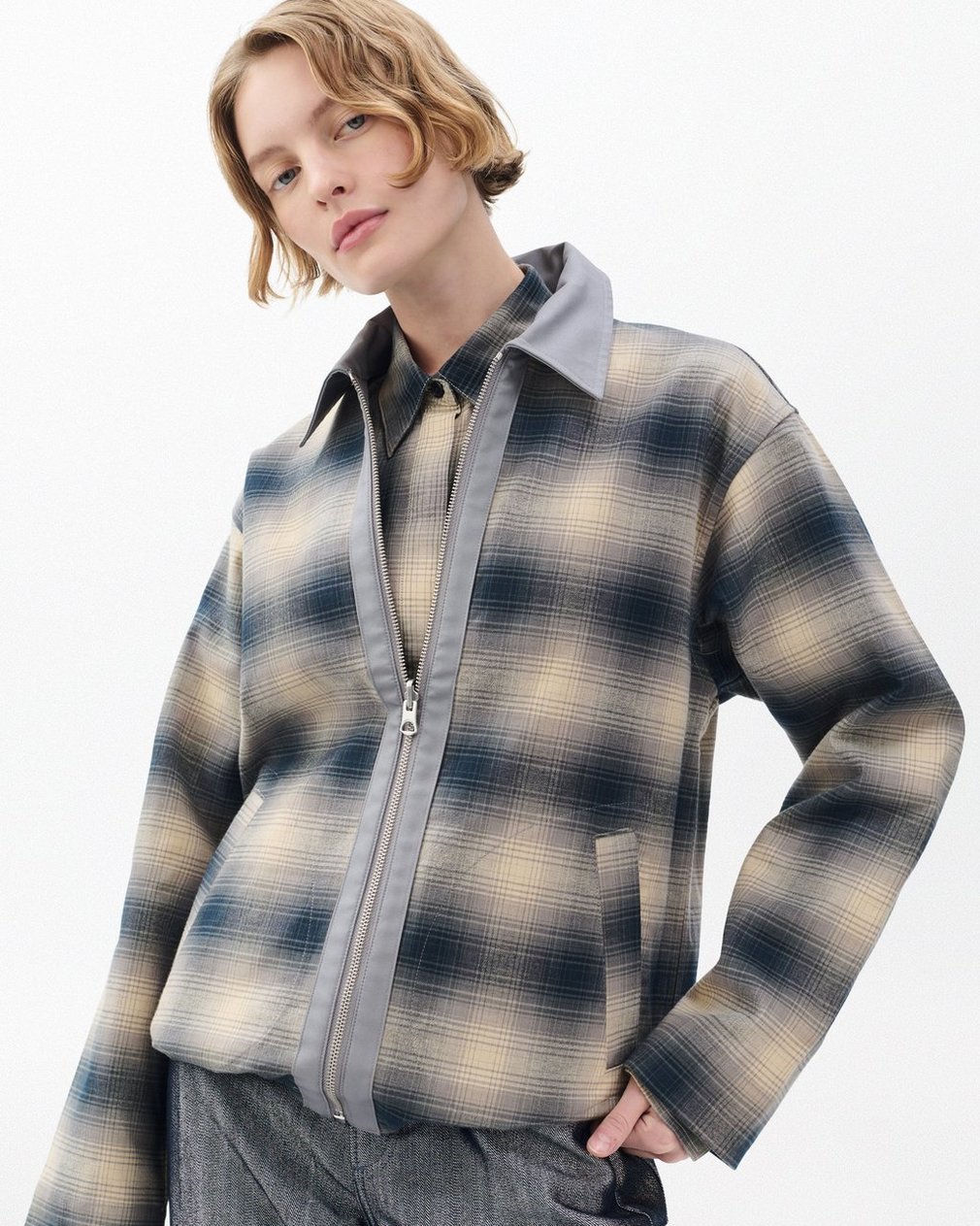 Carrie Reversible Jacket Grey Plaid - Image 5