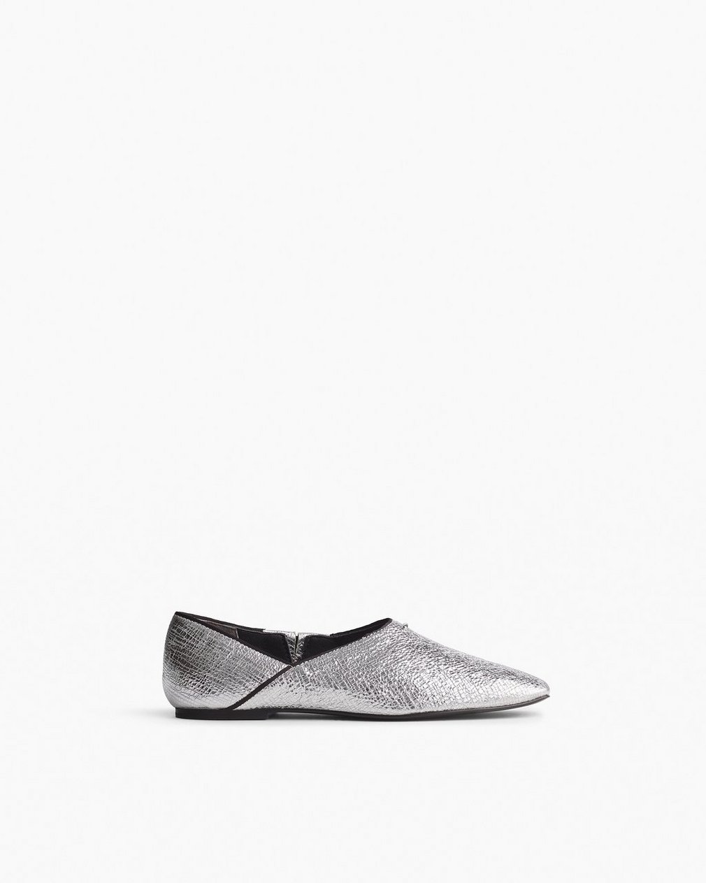 Sadie Leather Flats Silver