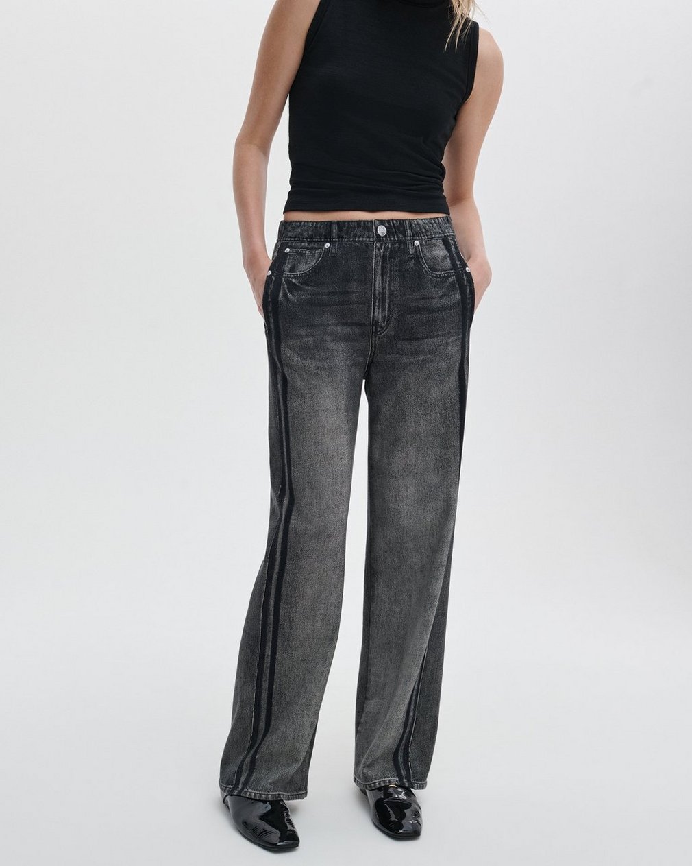 Miramar Wide-Leg Track Pants Washed Black - Image 4