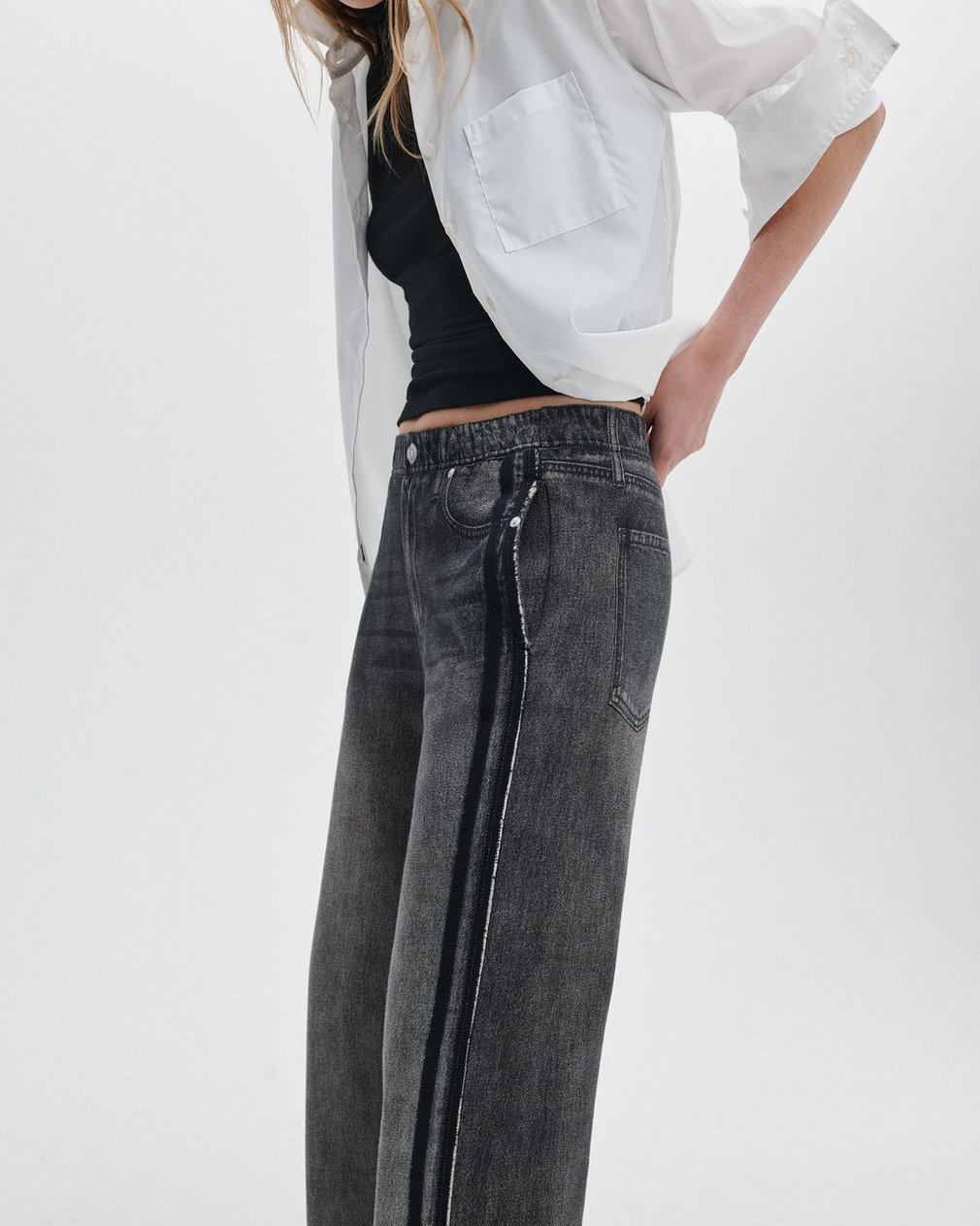 Miramar Wide-Leg Track Pants Washed Black - Image 5