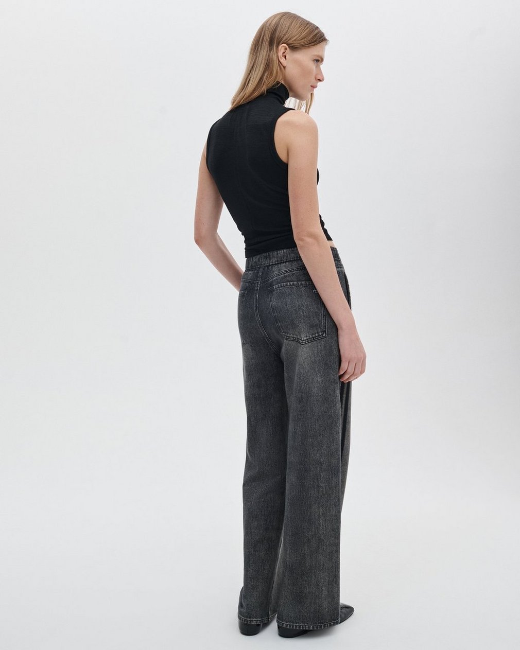 Miramar Wide-Leg Track Pants Washed Black - Image 6