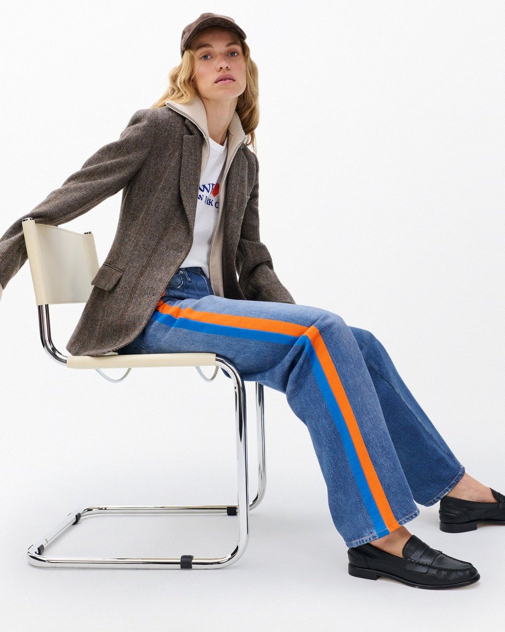Miramar Sport Stripe Track Pants Cosmos Orng Blue Strp - Image 4