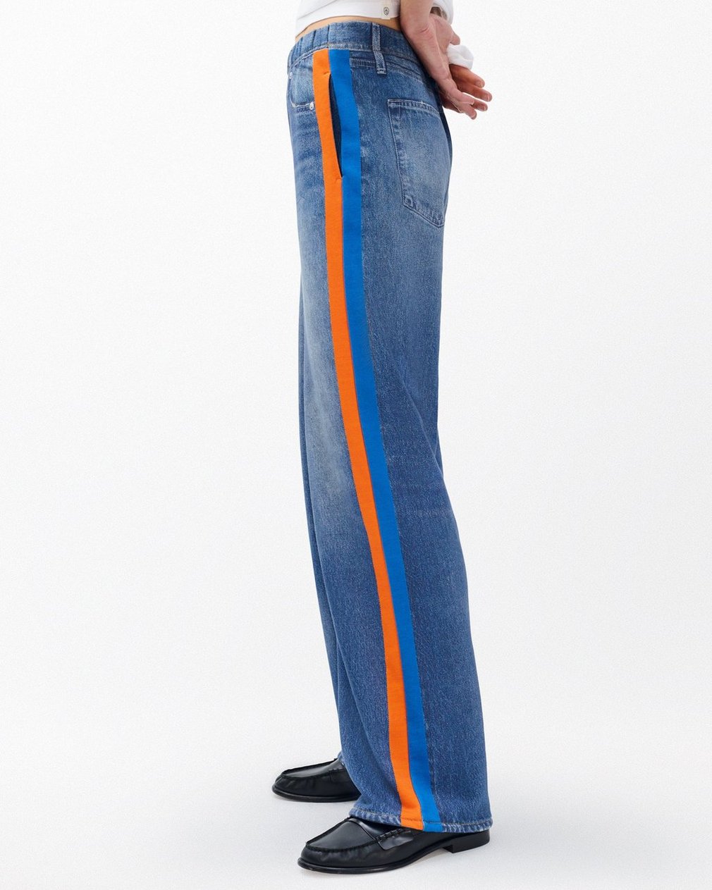 Miramar Sport Stripe Track Pants Cosmos Orng Blue Strp - Image 5