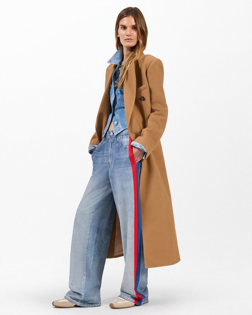 Miramar Sport Stripe Track Pants Coney Blue Red Stripe