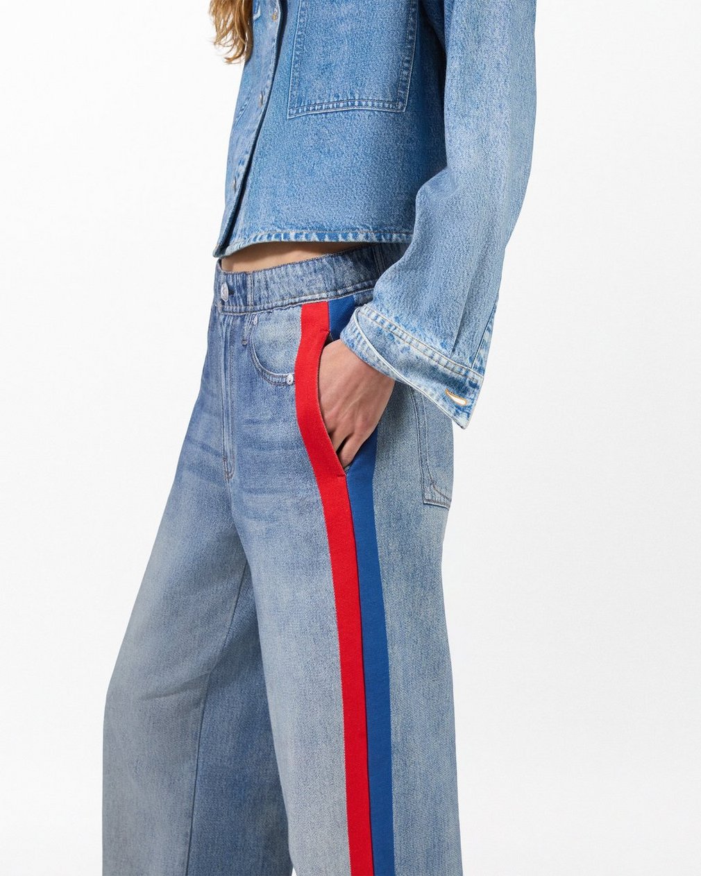 Miramar Sport Stripe Track Pants Coney Blue Red Stripe - Image 4