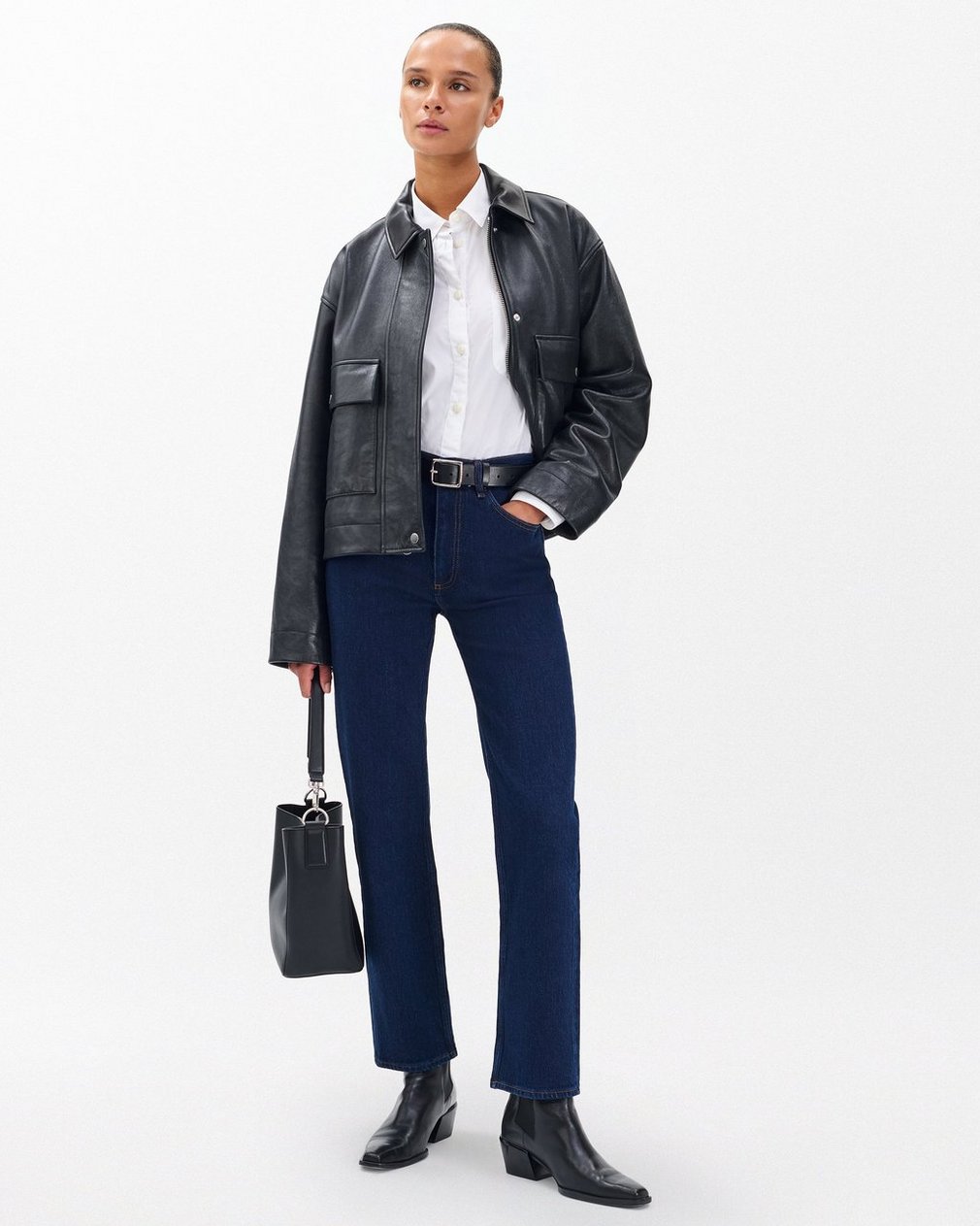 Harlow Ankle Straight Jeans Dark Rinse