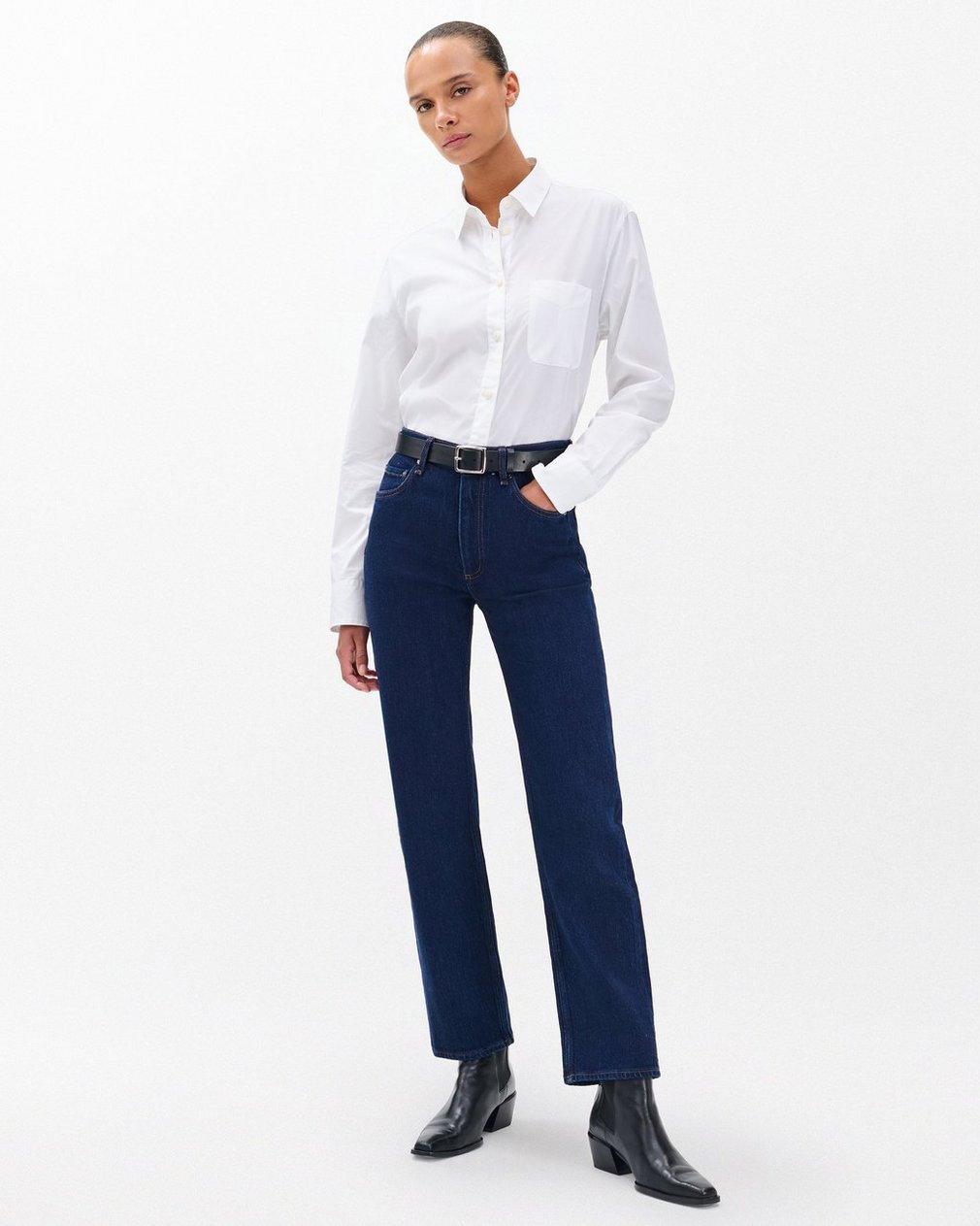 Harlow Ankle Straight Jeans Dark Rinse - Image 3