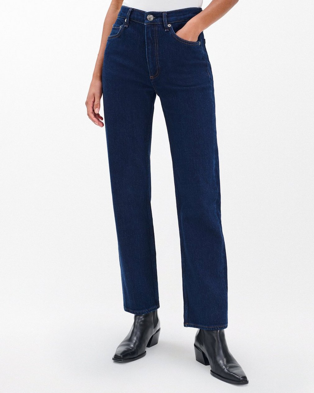 Harlow Ankle Straight Jeans Dark Rinse - Image 4