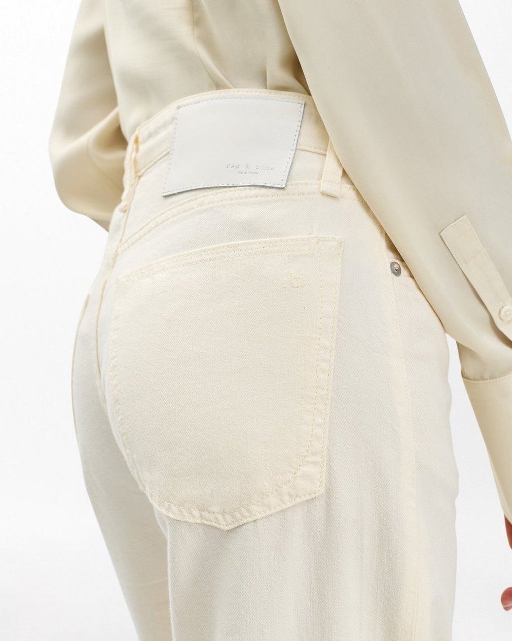 Featherweight Logan Wide Leg Ecru: Mid-Rise Jean - Image 6