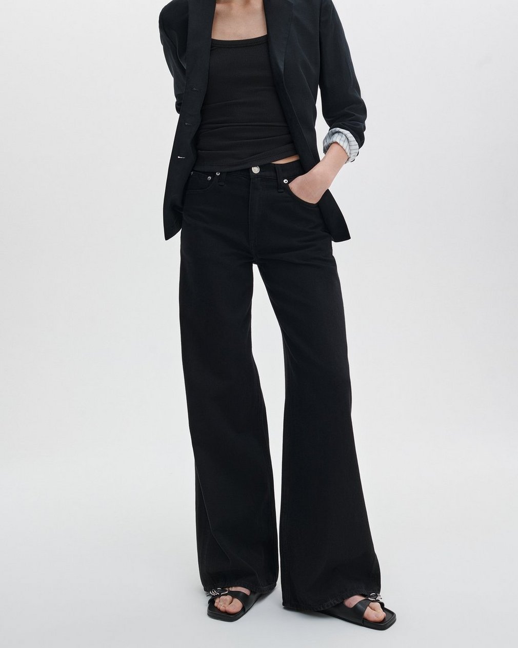 Logan WoMen??s Black Wide-Leg Jeans - Image 3