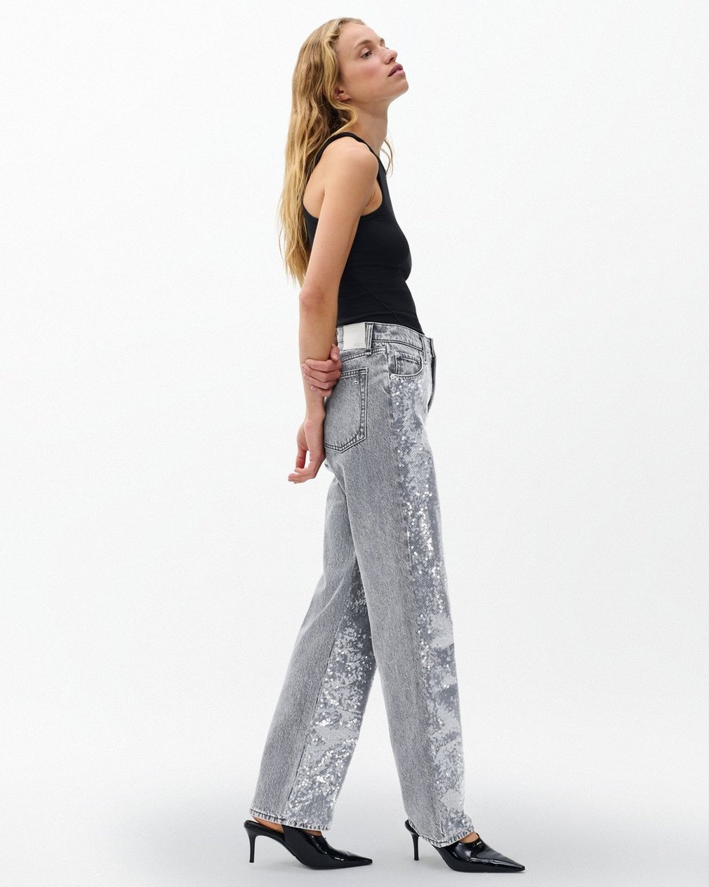 Shea Relaxed Straight Jeans ST Shirtle Sequin