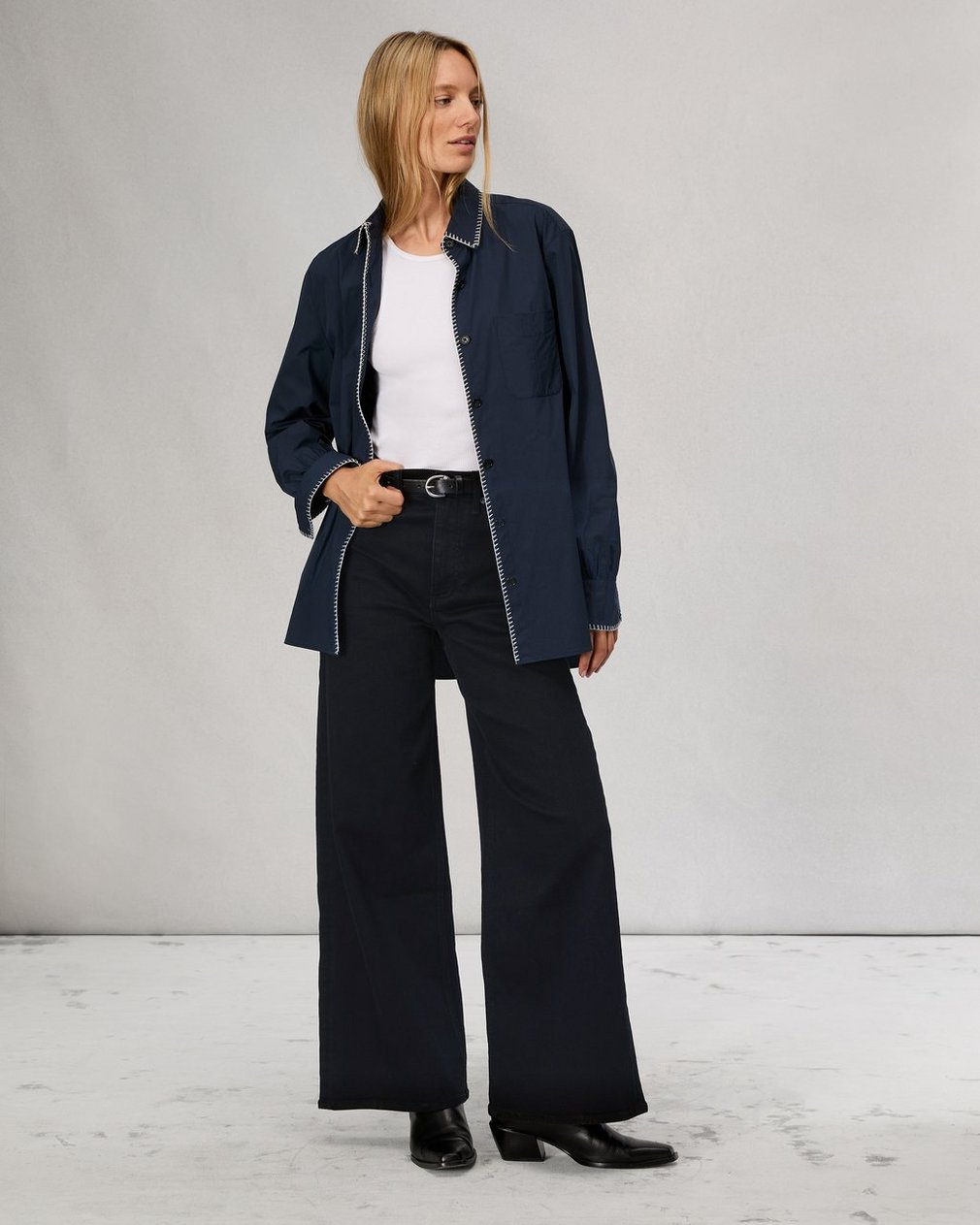 Flexi Sofie Ankle Wide-Leg Jean Black