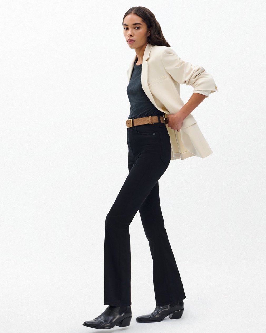 Peyton Bootcut Black: Mid-Rise Stretch Jean