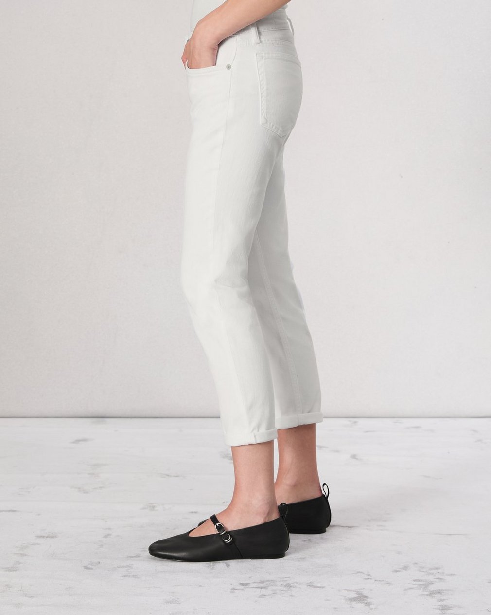 Dre Slim Boyfriend Jean Optic White - Image 4