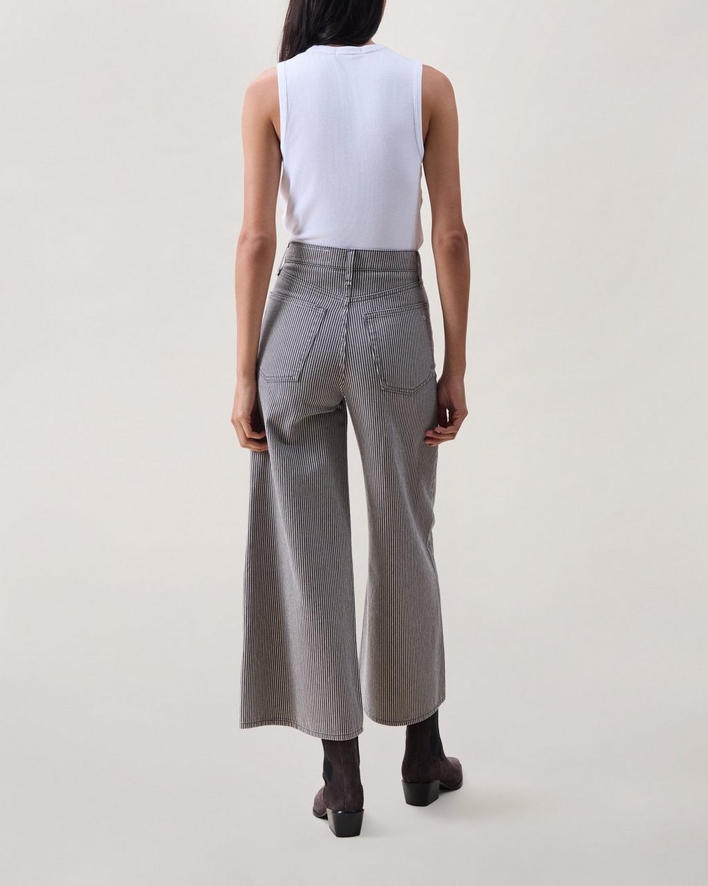Serena Ankle Wide-Leg Jeans Grey Stripe - Image 2
