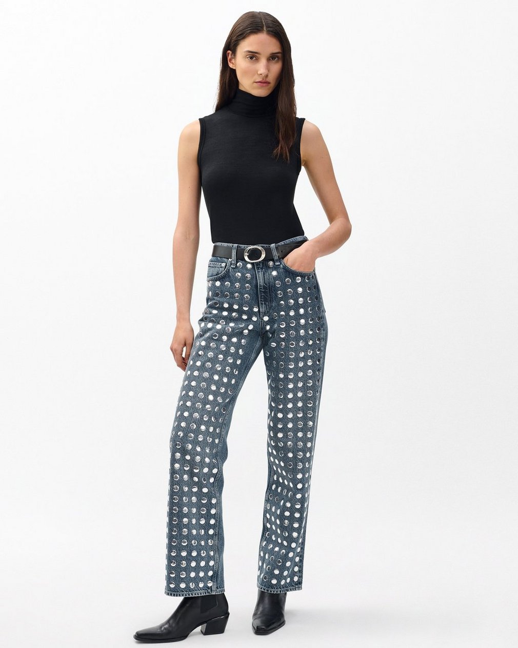 Shea Relaxed Straight Jeans Kingston Stud