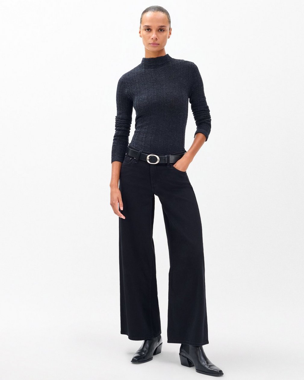 Aiden Wide-Leg Jeans Black
