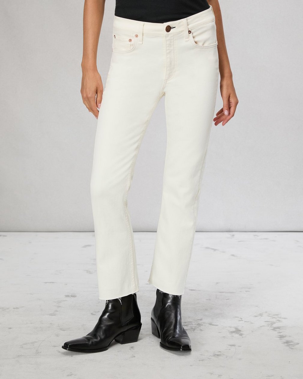 Peyton Ankle Bootcut Jean Ecru - Image 3