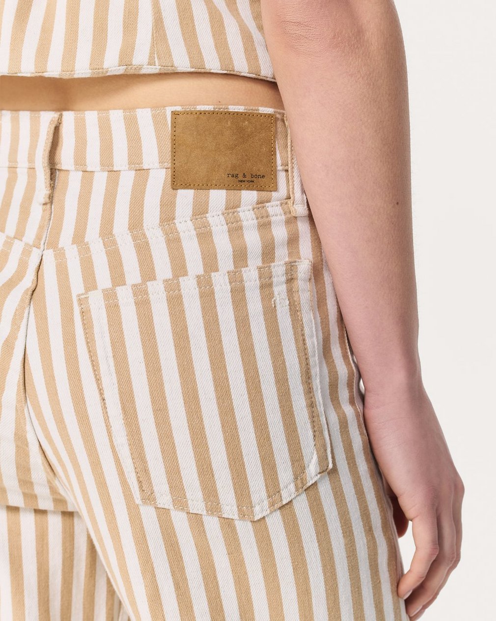 Shea Relaxed Straight Jeans Tan Stripe - Image 5