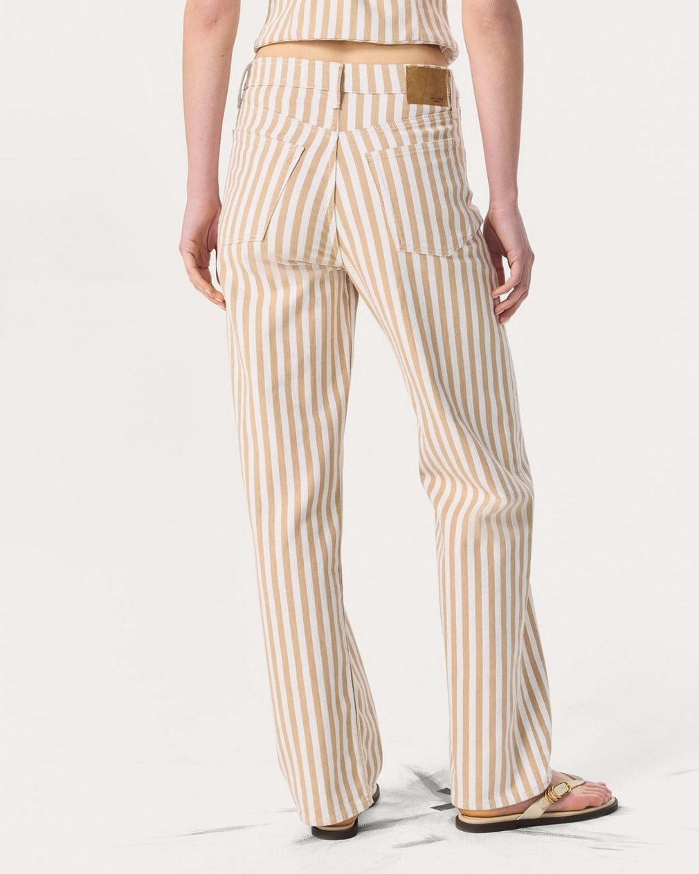 Shea Relaxed Straight Jeans Tan Stripe - Image 6