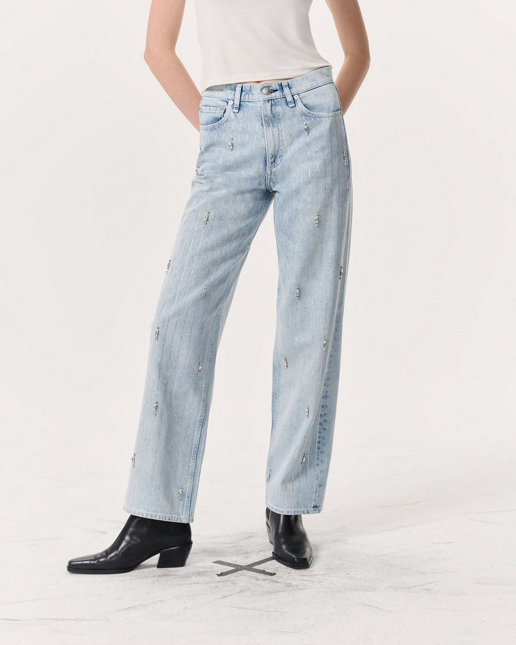 Shea Embellished Relaxed Straight Jeans Aliah With Jewel Stripe - Image 3
