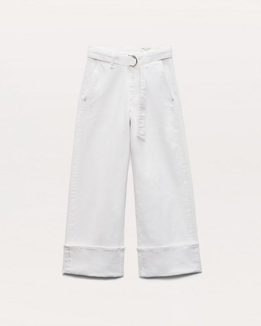 Andi Belted Ankle-Length Wide-Leg Jeans Optic White - Image 2