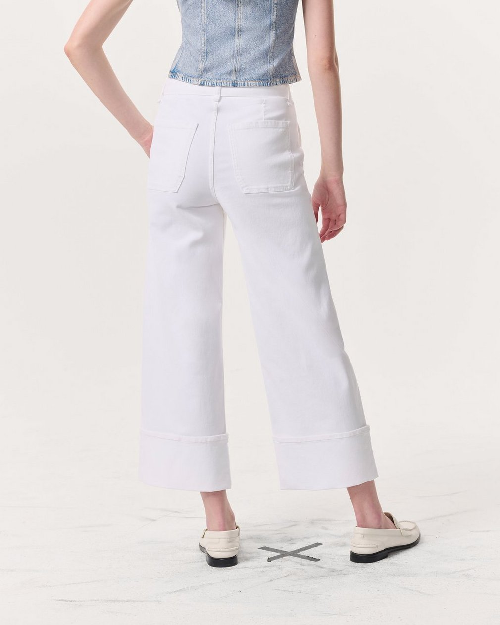 Andi Belted Ankle-Length Wide-Leg Jeans Optic White - Image 5