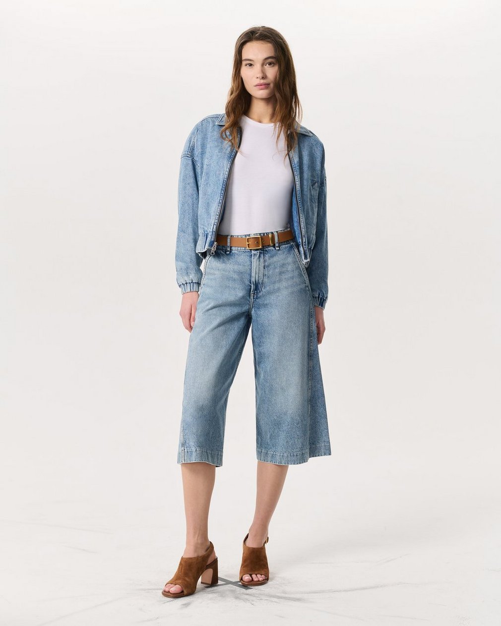 Tailored Jamie Denim Culotte Pacific